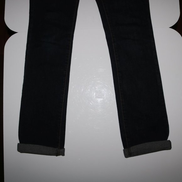 Armani Exchange Jewel Button Denim Blue Cuff Jeans - Picture 4 of 8